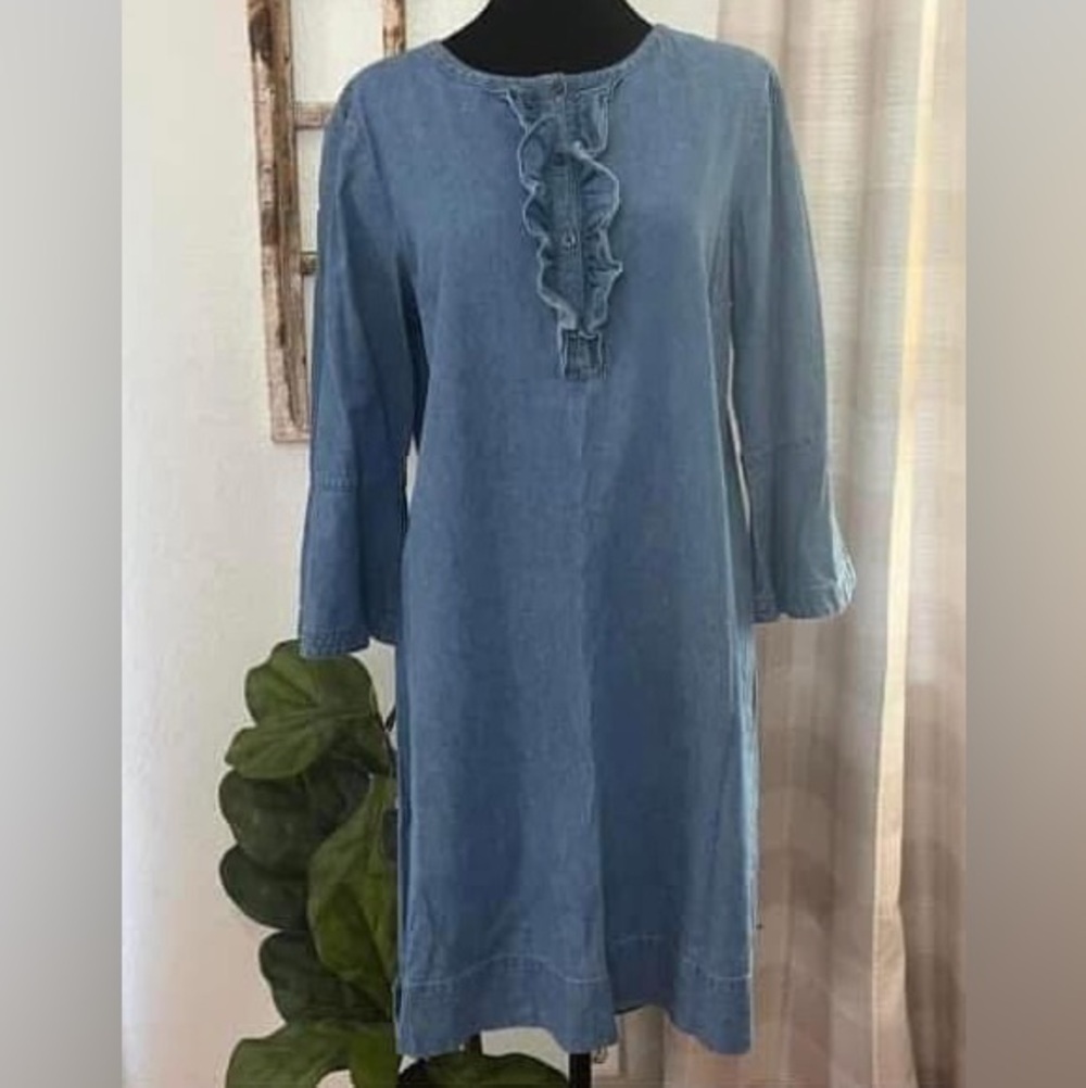 Draper James Blue Ruffle Mini Dress